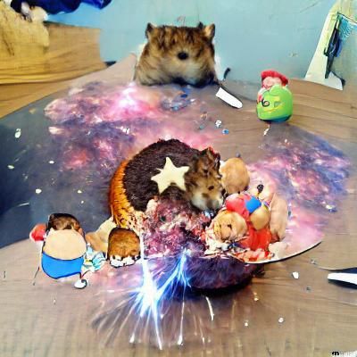 Supernova Explosion with Hamster and Woodland Friends
