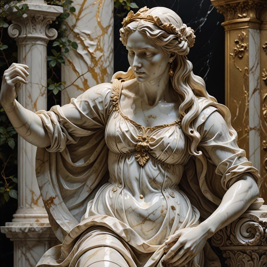 Baroque Oil Painting of Lilith in Eden