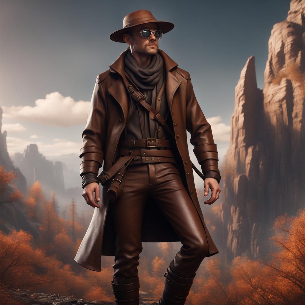 Explorer with Leather Gear: Fantasy Concept Art