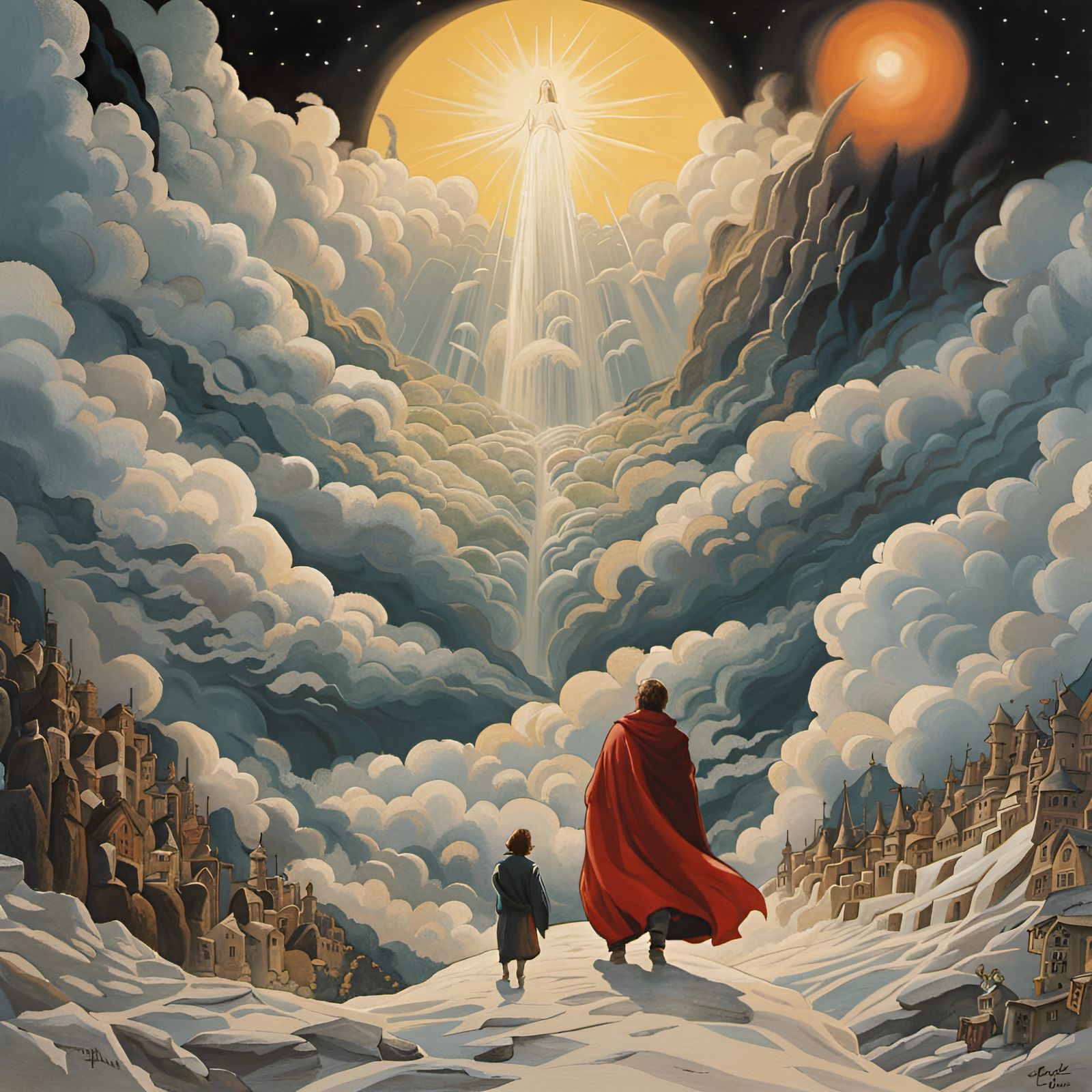 Lucifer's Fall: Epic Oil Painting by Studio Ghibli