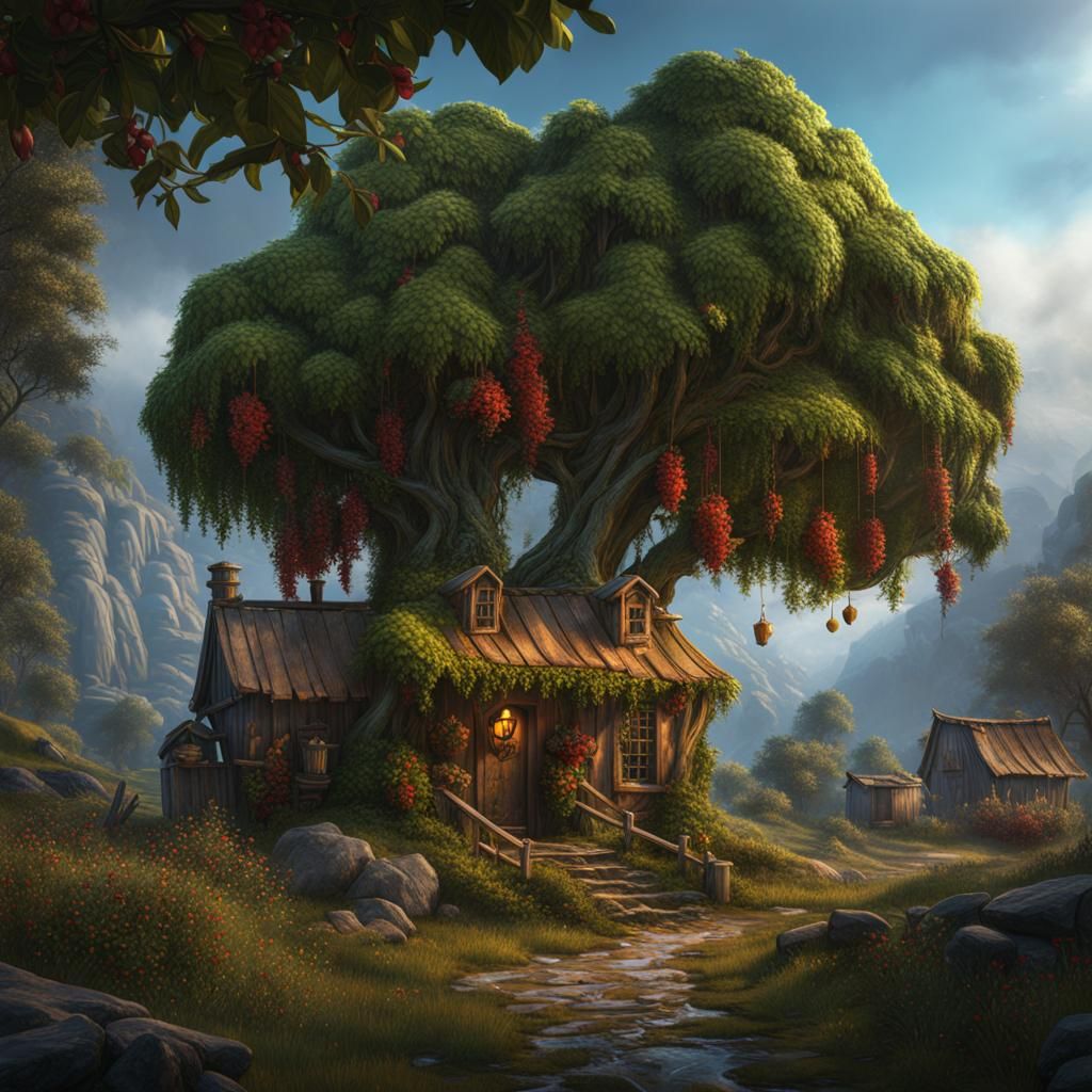 Fantastical Hillbilly Mistletoe in Detailed Matte Painting