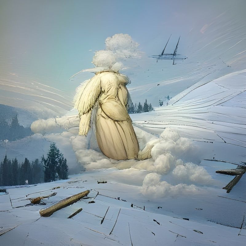 Snow Angel: Cel-Shaded Illustration in Romantic Style