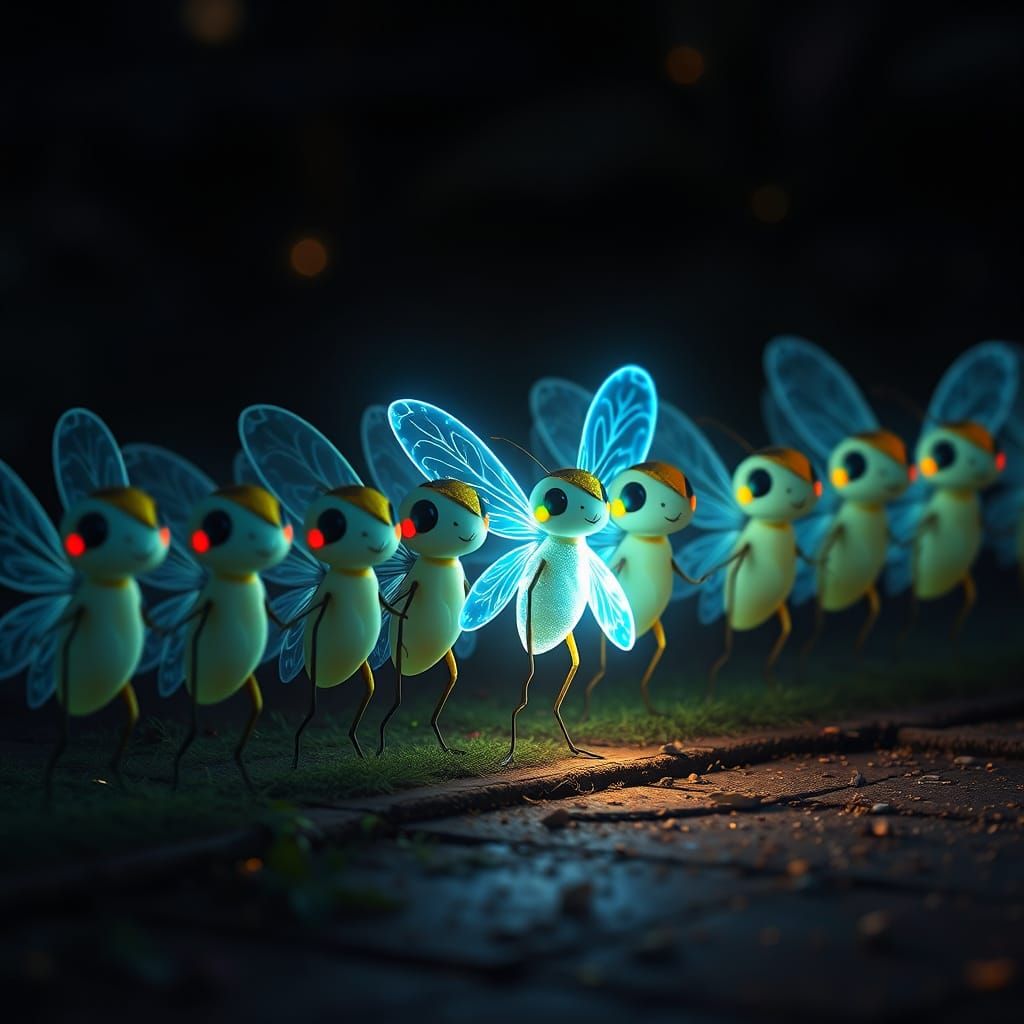 Enchanting Fireflies in Radiant Dissonance
