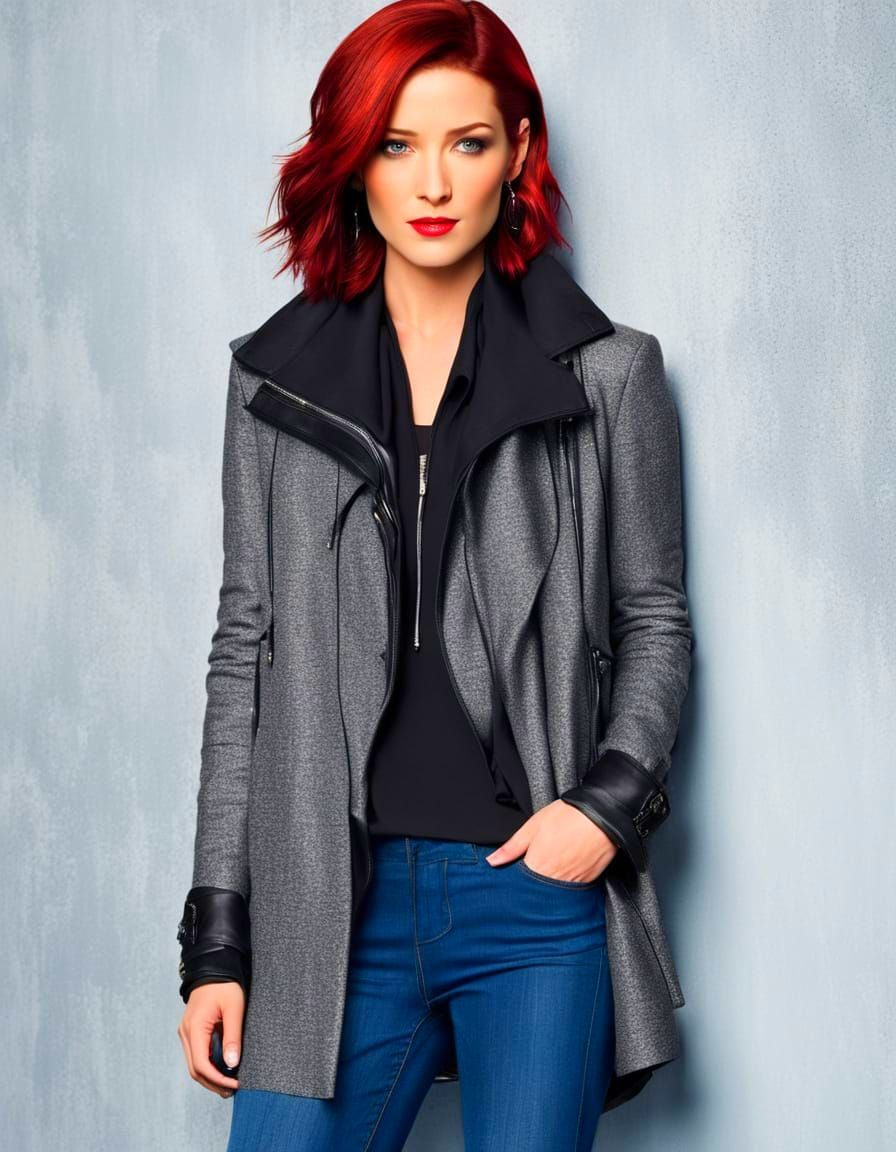 Glamorous Actress in Art Deco Architecture