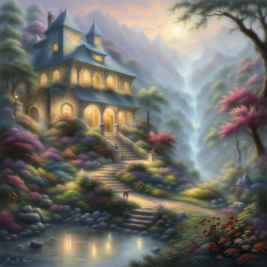 Ethereal Twi'lek in a Dreamlike Fantasy Landscape