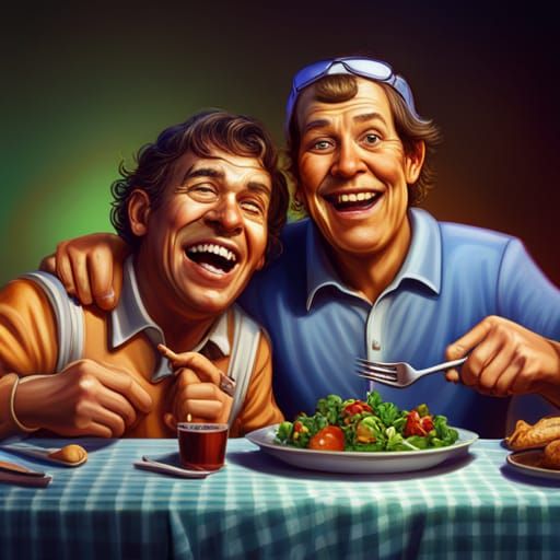 Hyperrealistic Salad Laugh: Dramatic Concept Art