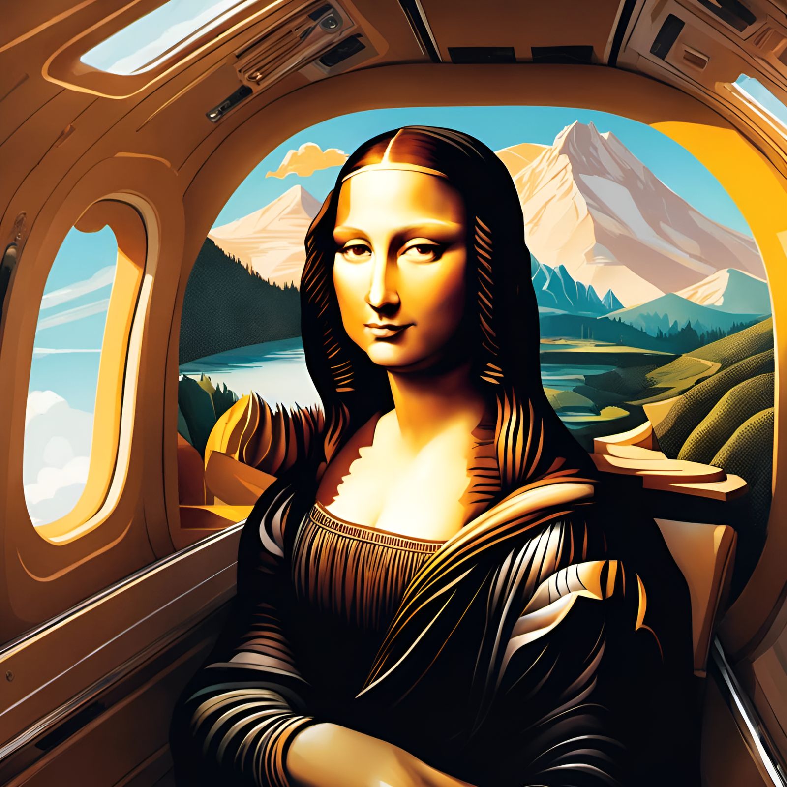 Mona Lisa Flying High: A Digital Portrait