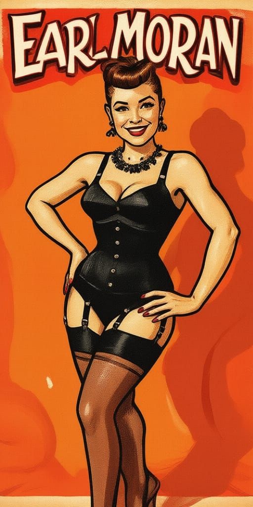 Pin Up Girl in Lingerie in Earl Moran Style