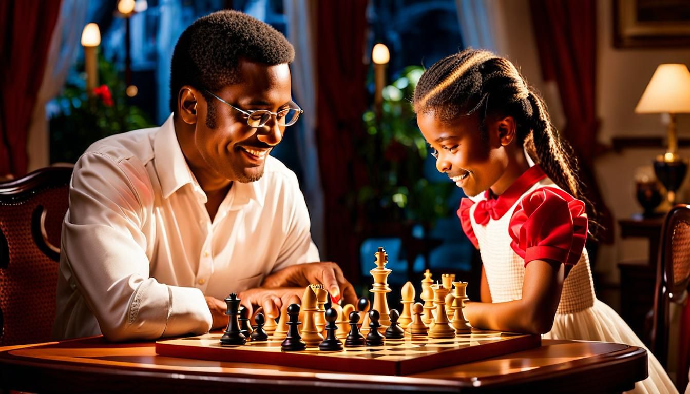 Father and Daughter Playing Chess: A Heartwarming Scene