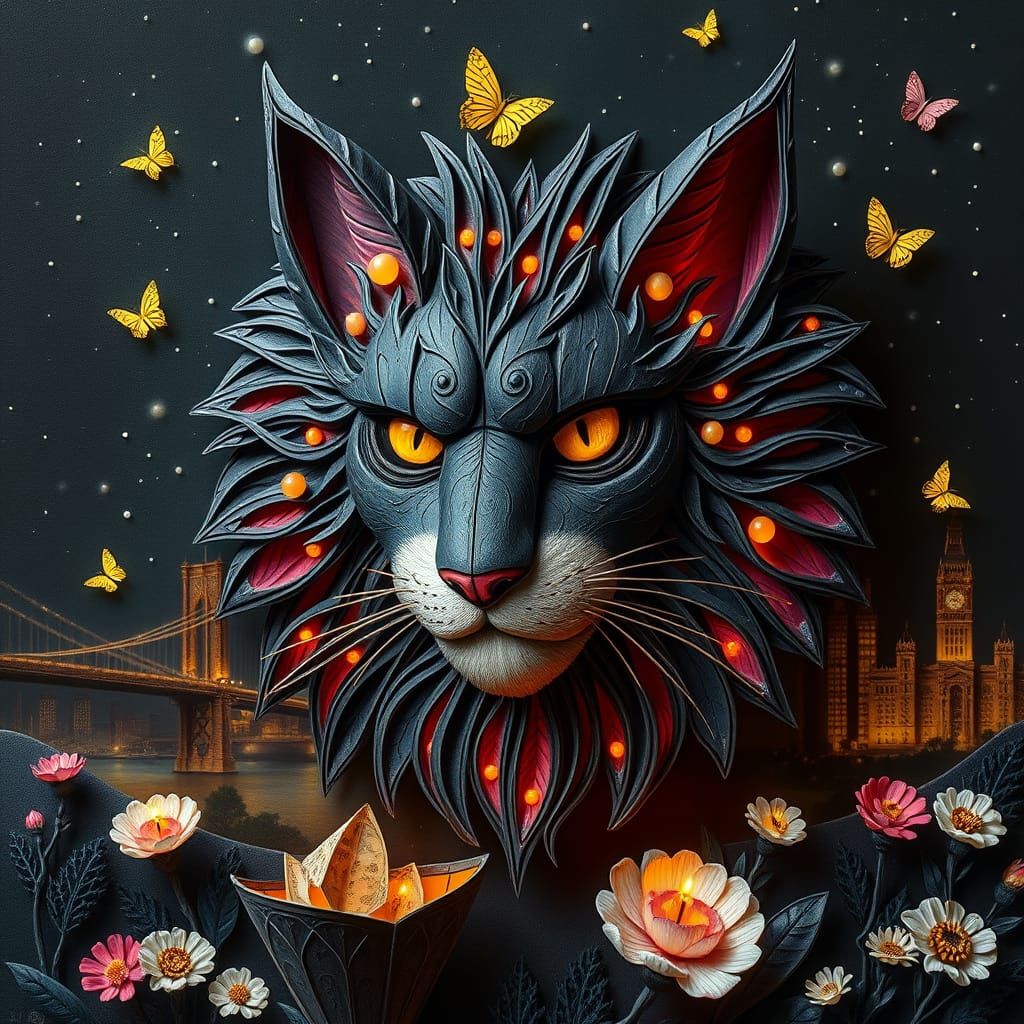 Dreamlike Mas-surrealism Scene in Peca Art Style with Whimsi...