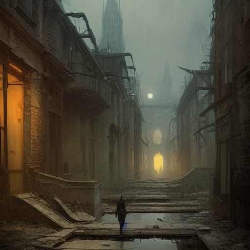 Sinister Abandoned City Art