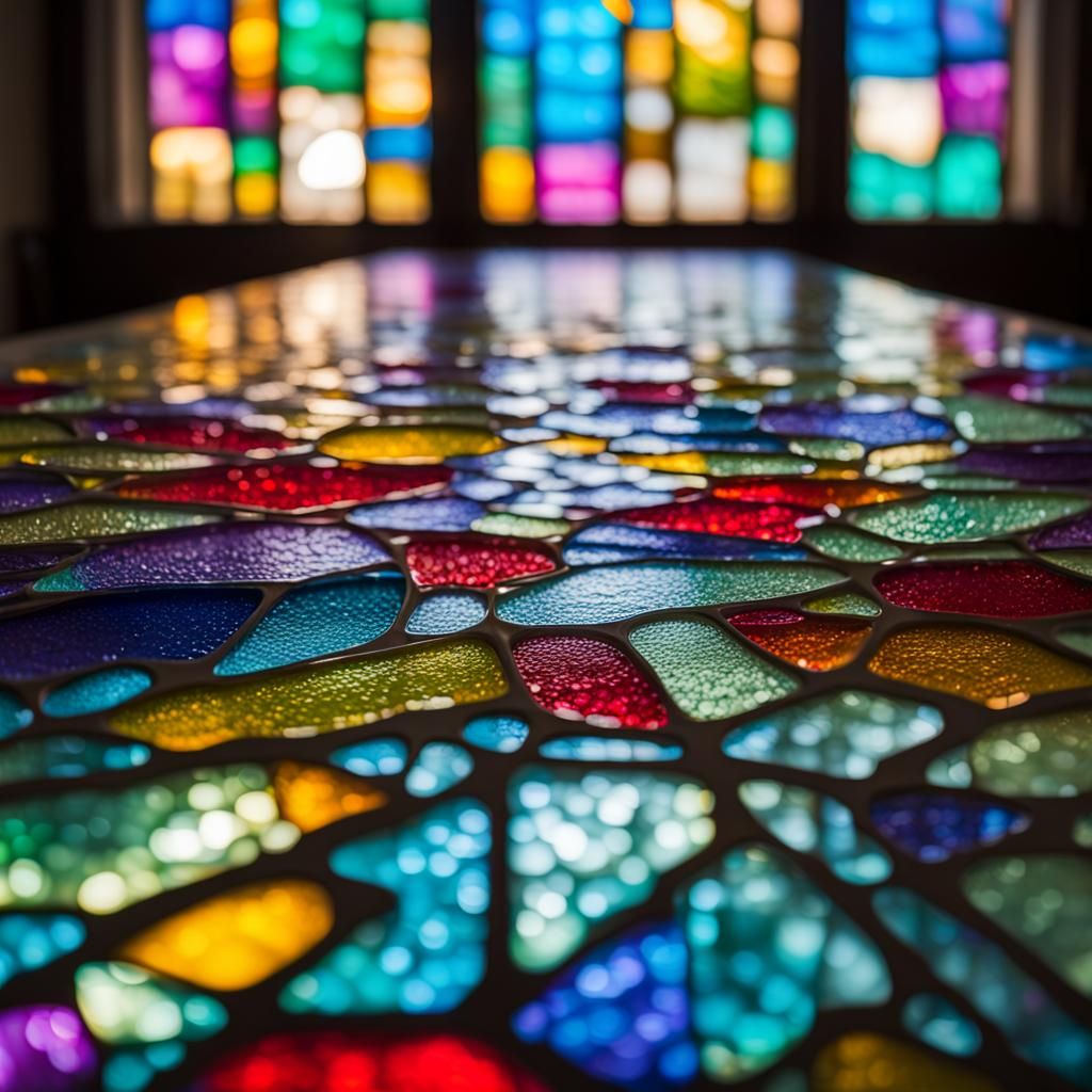 Colorful Stained Glass Table: Professional Photography