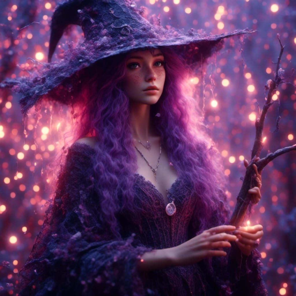 Stunning Witch Portrait in Pastel Colors