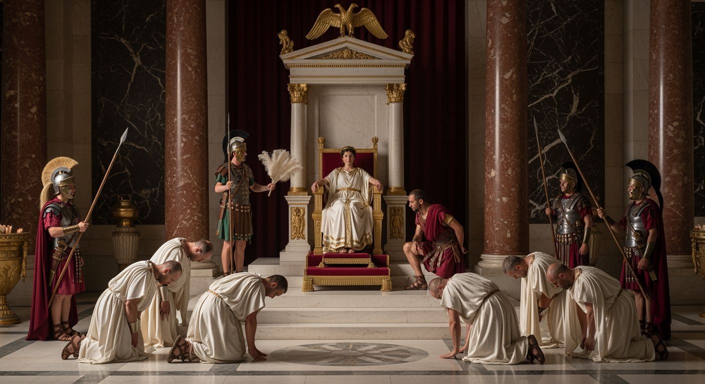 Empress Messalina in Roman Palace Throne Room