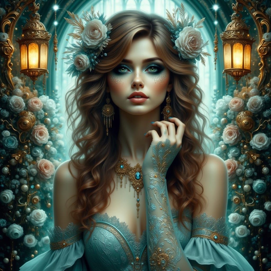 Majestic Fantasy Woman in Baroque Style