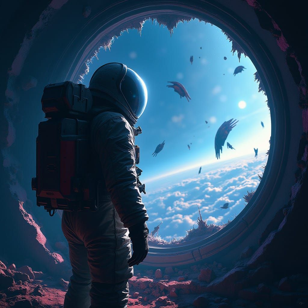 Astronaut Lost in the Vastness of Space