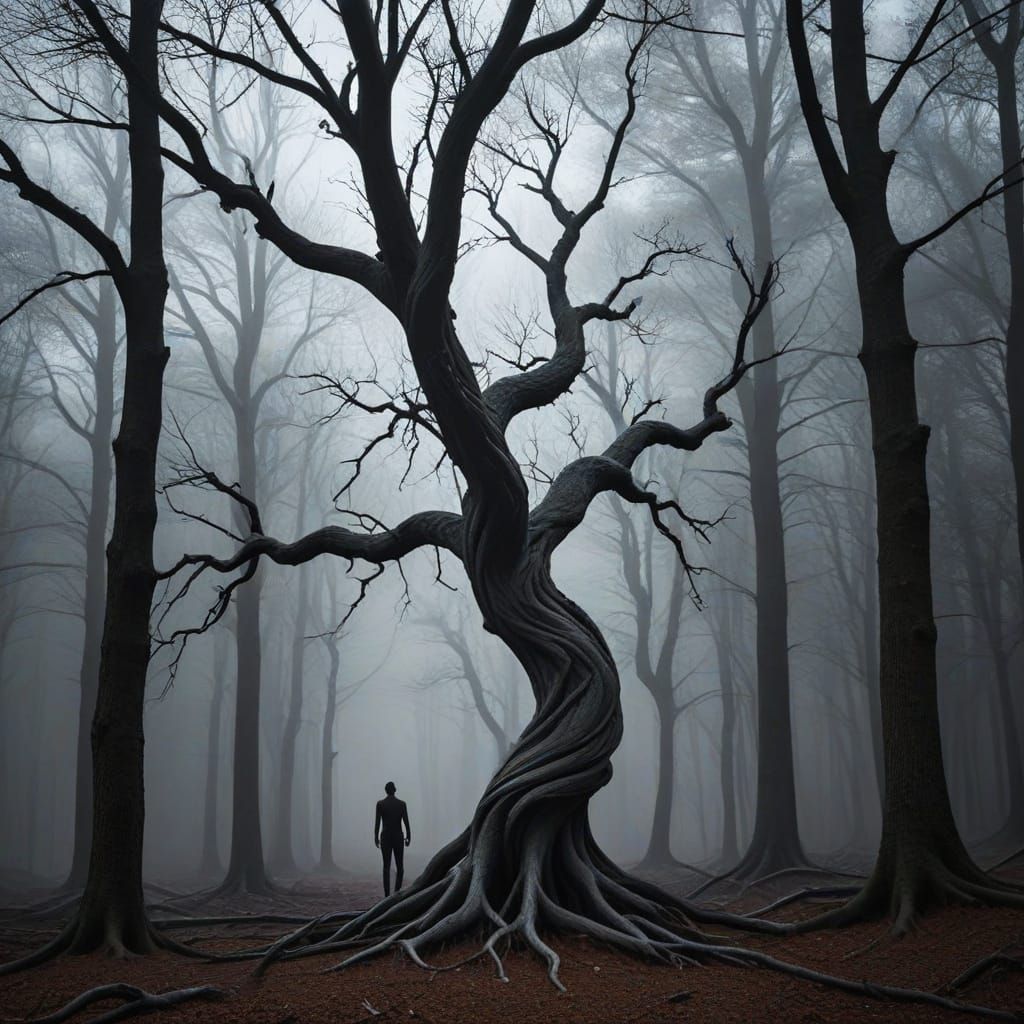 Surreal Tree Bodyscape Abstract Artwork