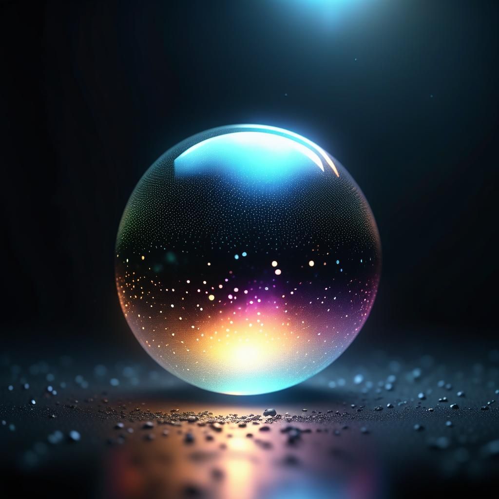 Hyperrealistic Orb of Light in Misty Atmosphere