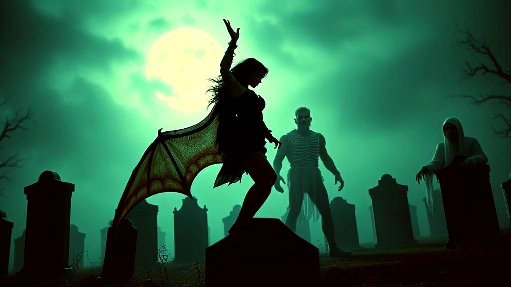 Spooky Fairytale Transformation: Vintage Horror Film Still