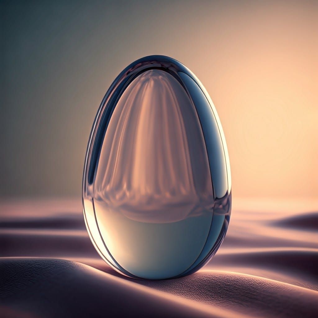 Surreal, Glowing Egg Floats in a Dreamlike Landscape