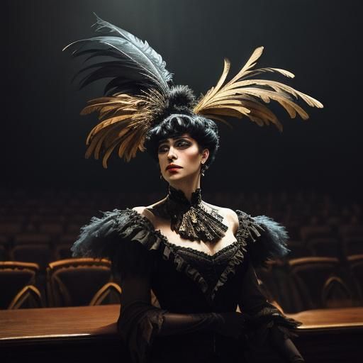 Cabaret Dancer in Feathers: La Belle Époque Style