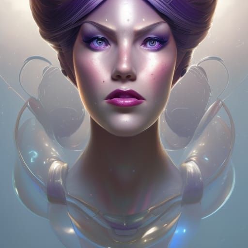 Robotic Ursula Portrait in Art Nouveau Style