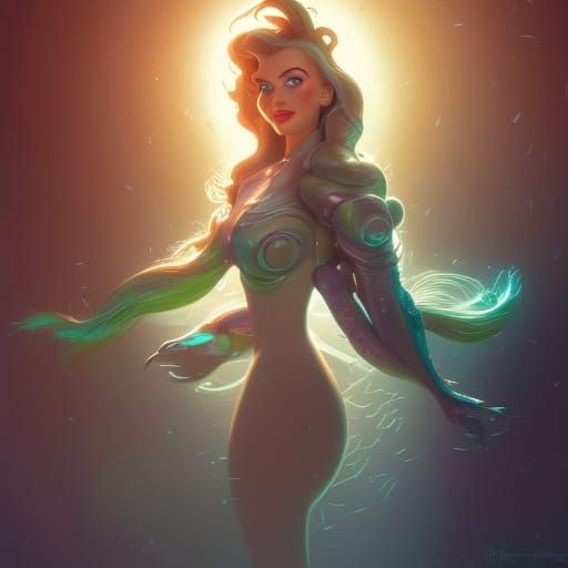 Robotic Ursula Portrait in Hyperdetailed Style