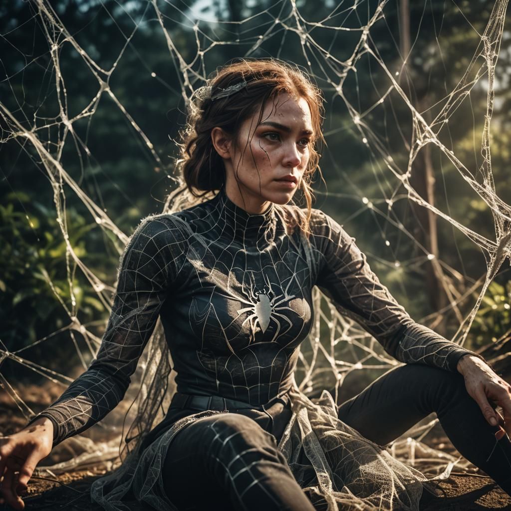 Spiderweb Portrait in Cinematic Film Style