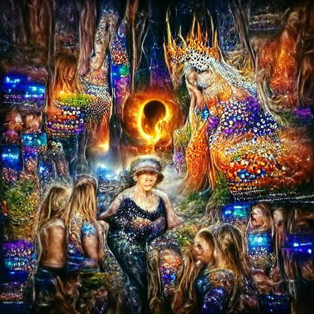 Queen at Disco in Psychedelic Moonscape