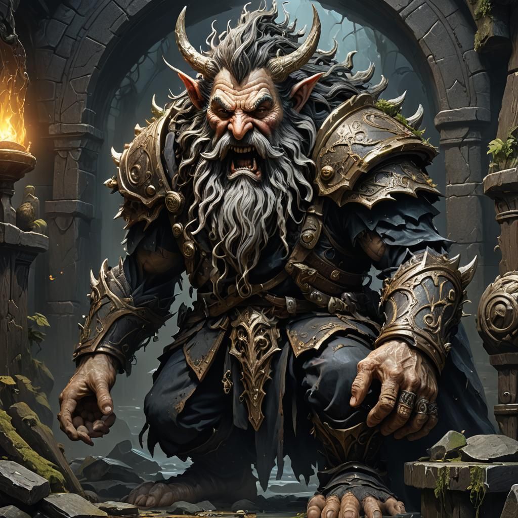 Gnomish God of Coblyns: Dark Fantasy Concept Art