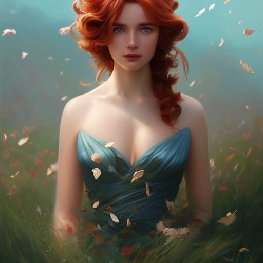 Portrait of Irish Girl with Red Hair