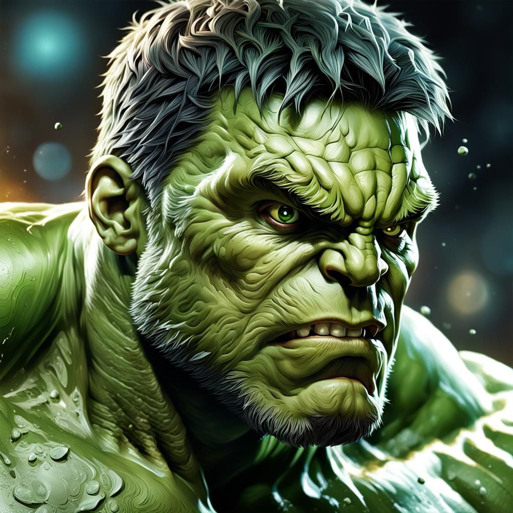 Hyperrealistic Incredible Hulk Splash Art