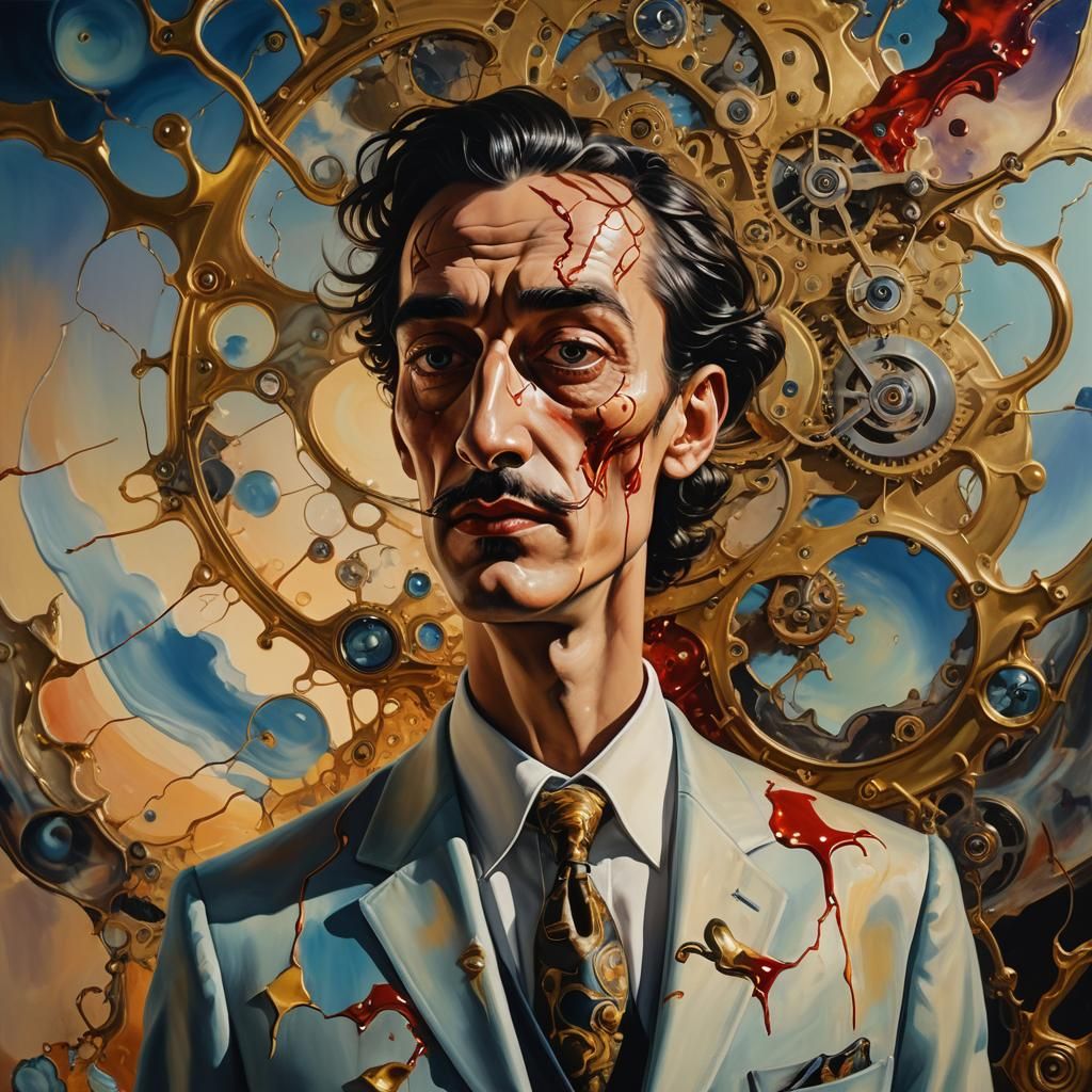 Surreal Portrait of Polite Man in Dreamlike State