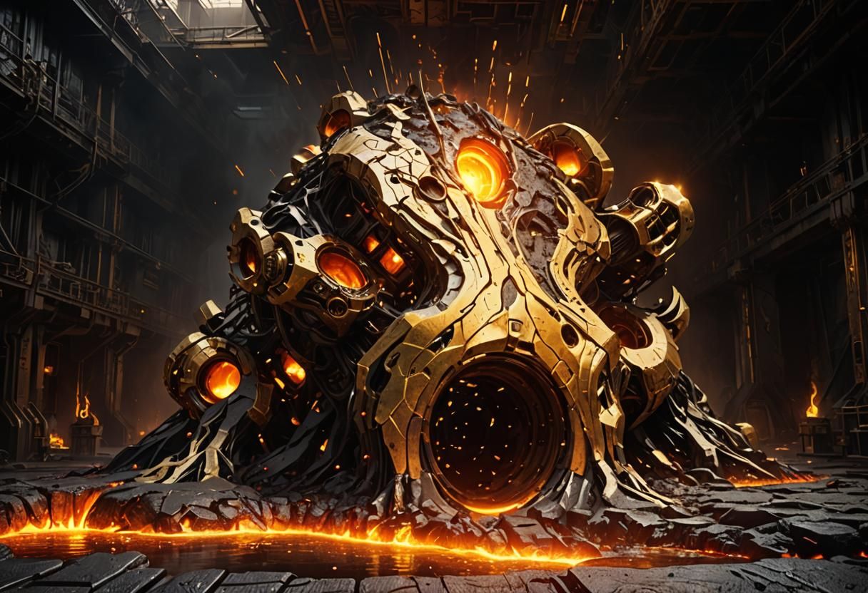 Industrial Sci-Fi Golden Forge Interior