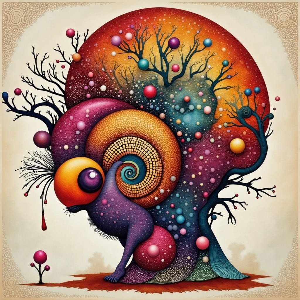 AI Image Inspired by Opal Village and Cicada Song