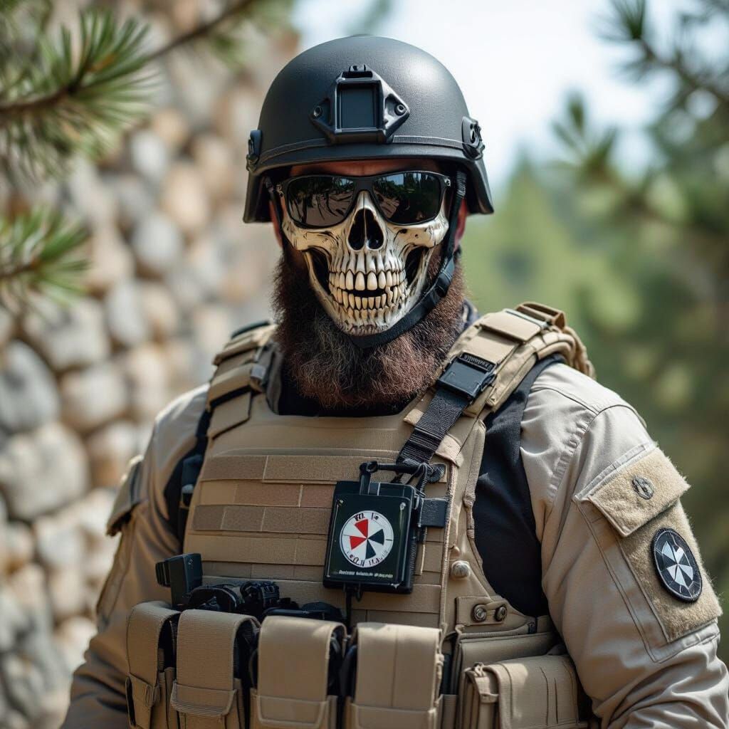 Tactical Soldier in Forest, Cinematic Lighting