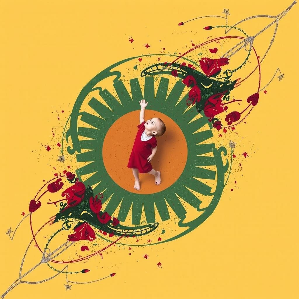 Abstract Swirling Red Forms in Dynamic Motion