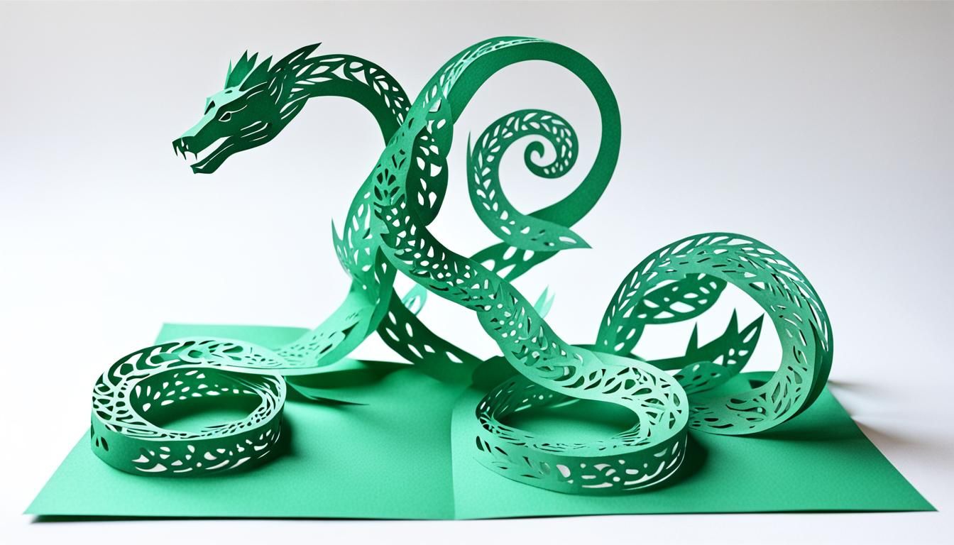 Serpents Kirigami Paper Art