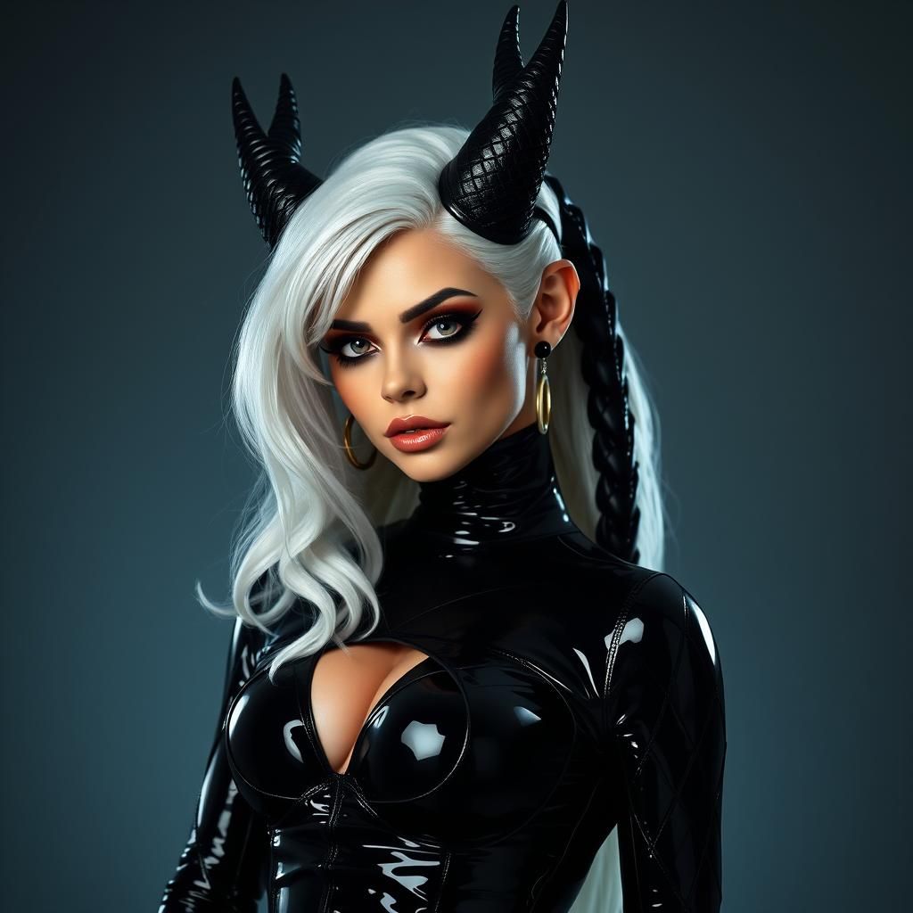 Dragonborn Enchantress in Latex, Dominant Style