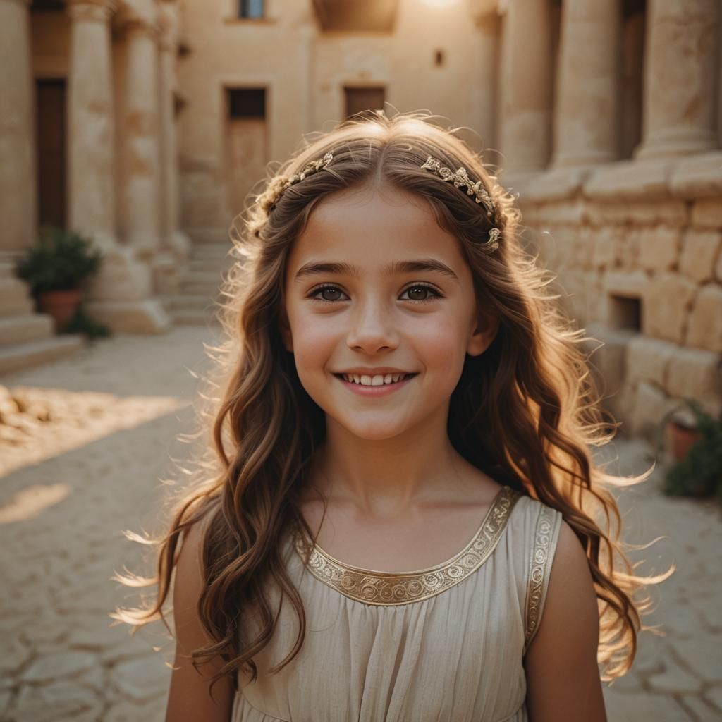 Ancient Greek Girl Portrait in Cinematic Style