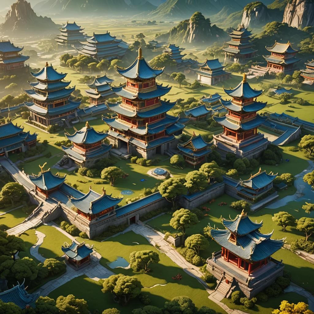 Dragons Play Hide and Seek in China: Fantasy Matte Painting
