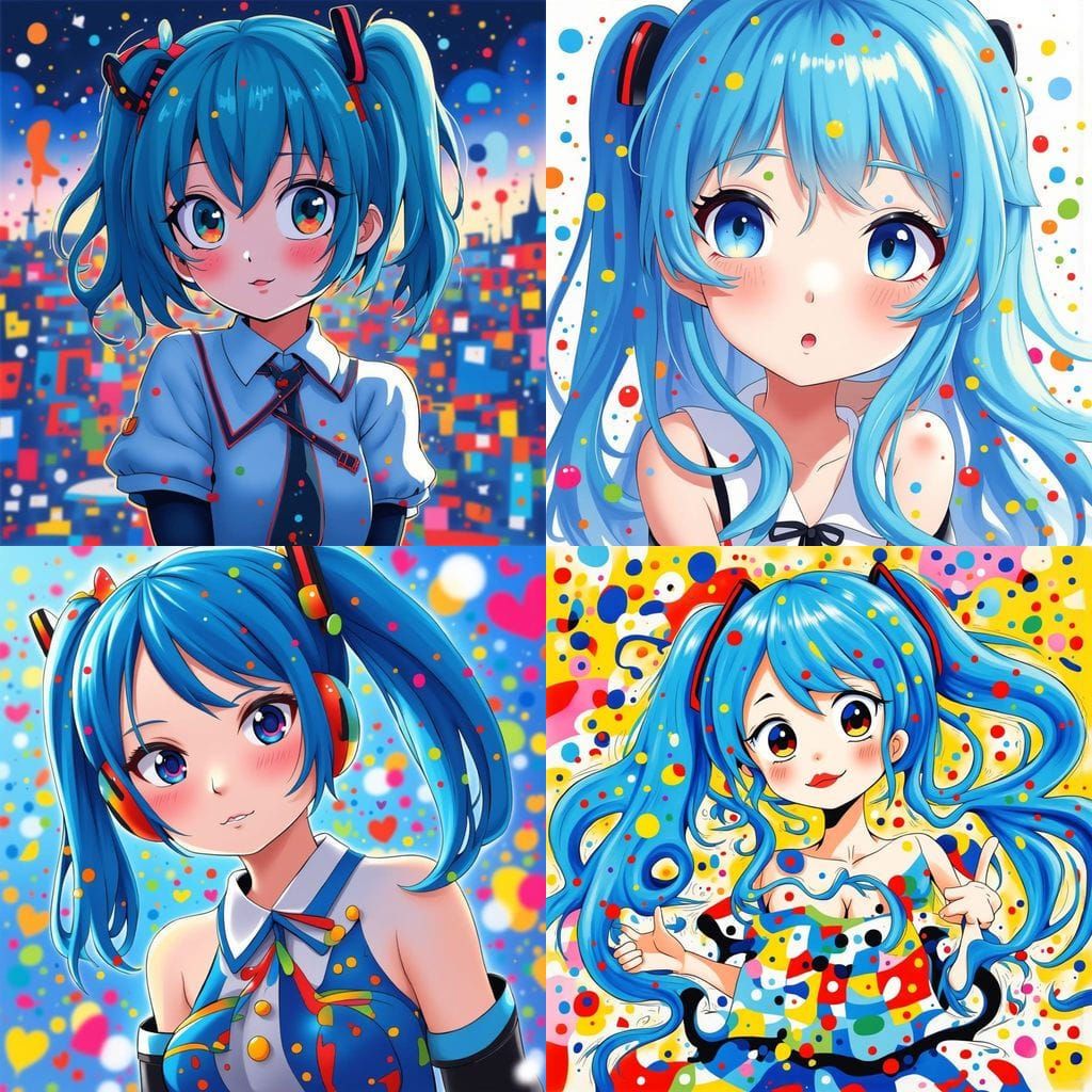 Anime Style Blue Haired Girl