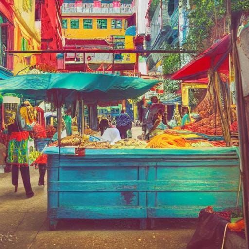 Mombasa Street Scene: An AI Interpretation