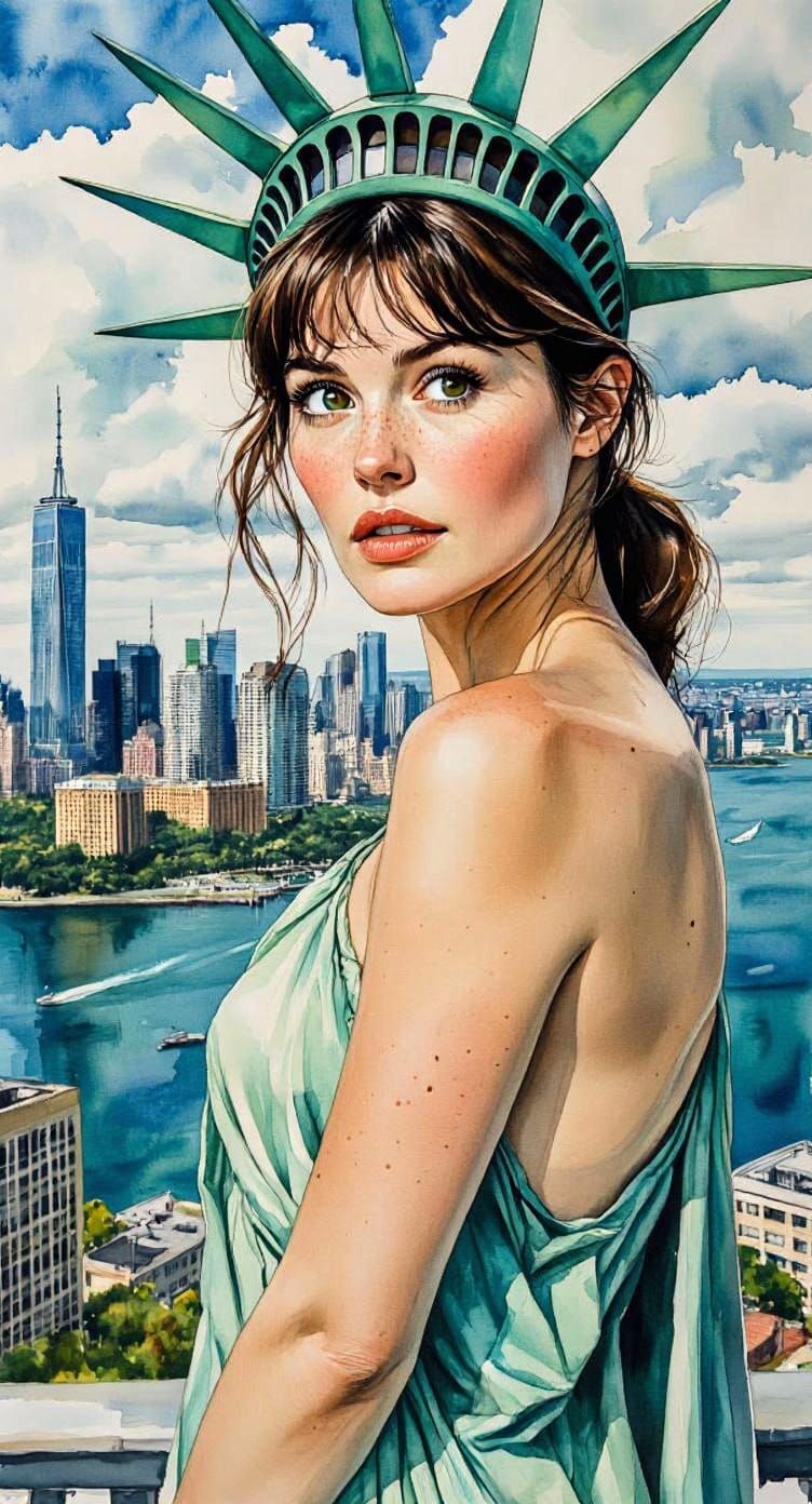 Realistic Statue of Liberty Model