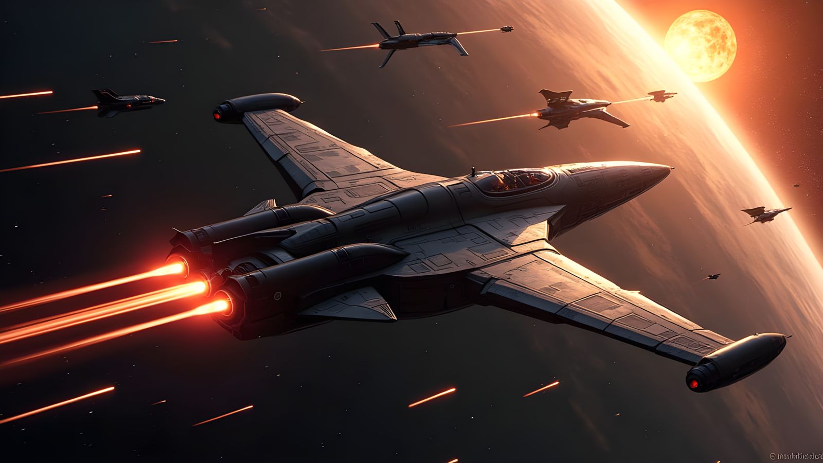 Epic Space Battle in Futuristic Galaxy