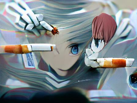 Anime Character Smoking Cigarette