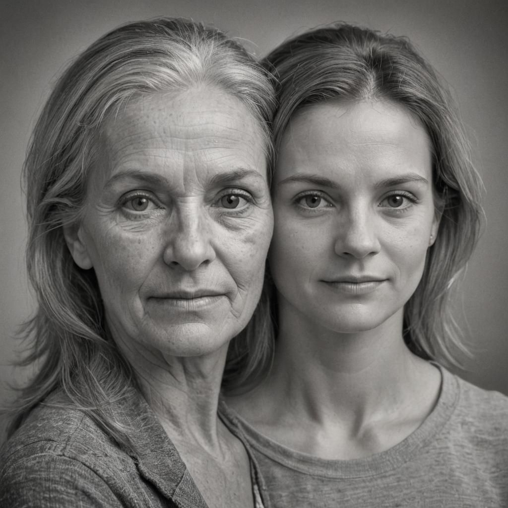 Merged Portrait of Mother and Daughter