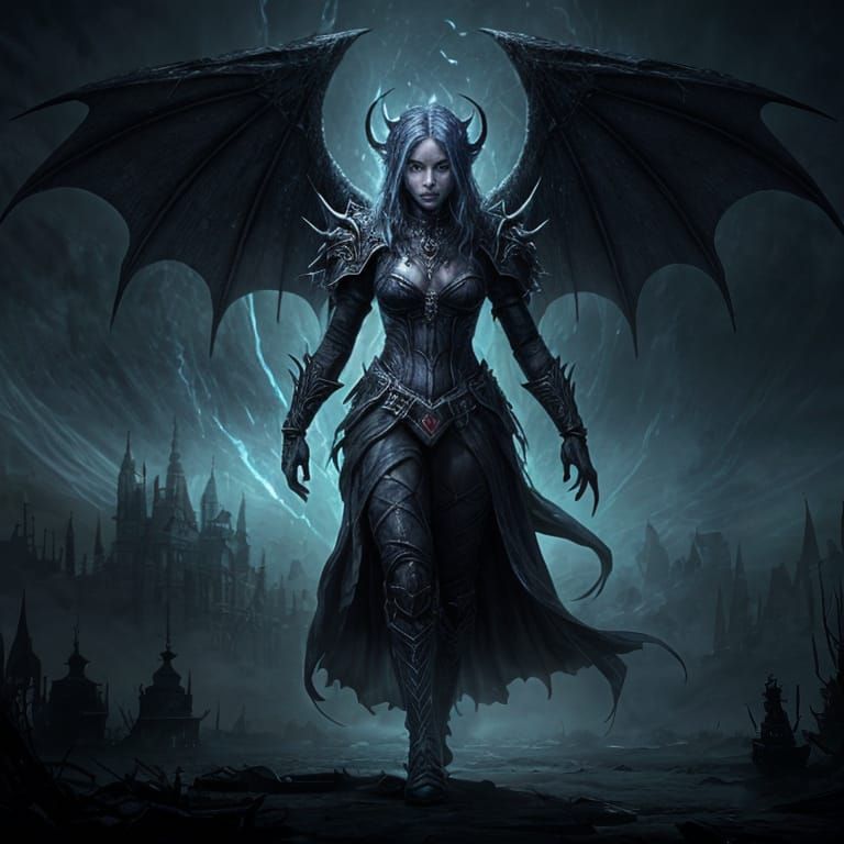 Woman Escaping Demons: Fantasy Concept Art