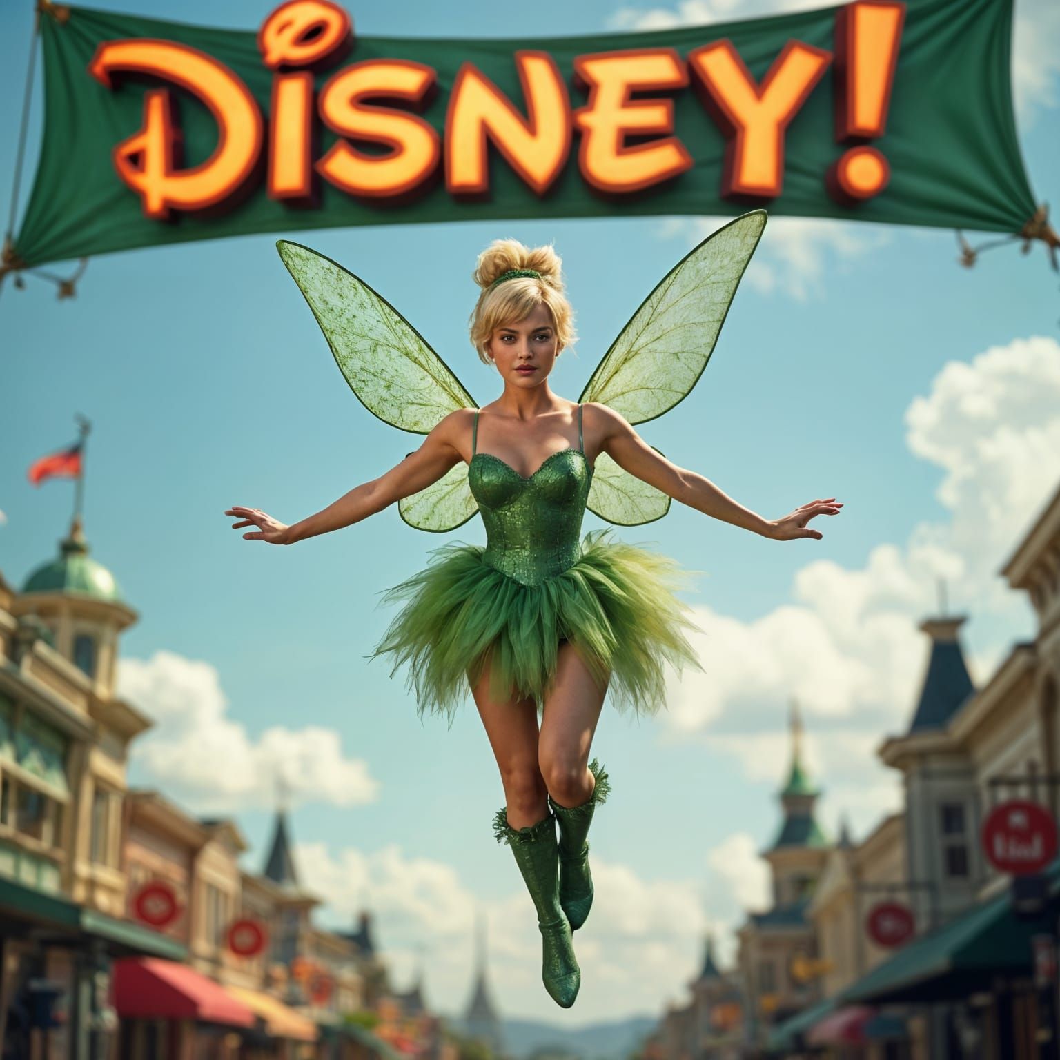 Margot Robbie as Tinkerbell in Hyperrealistic Detail