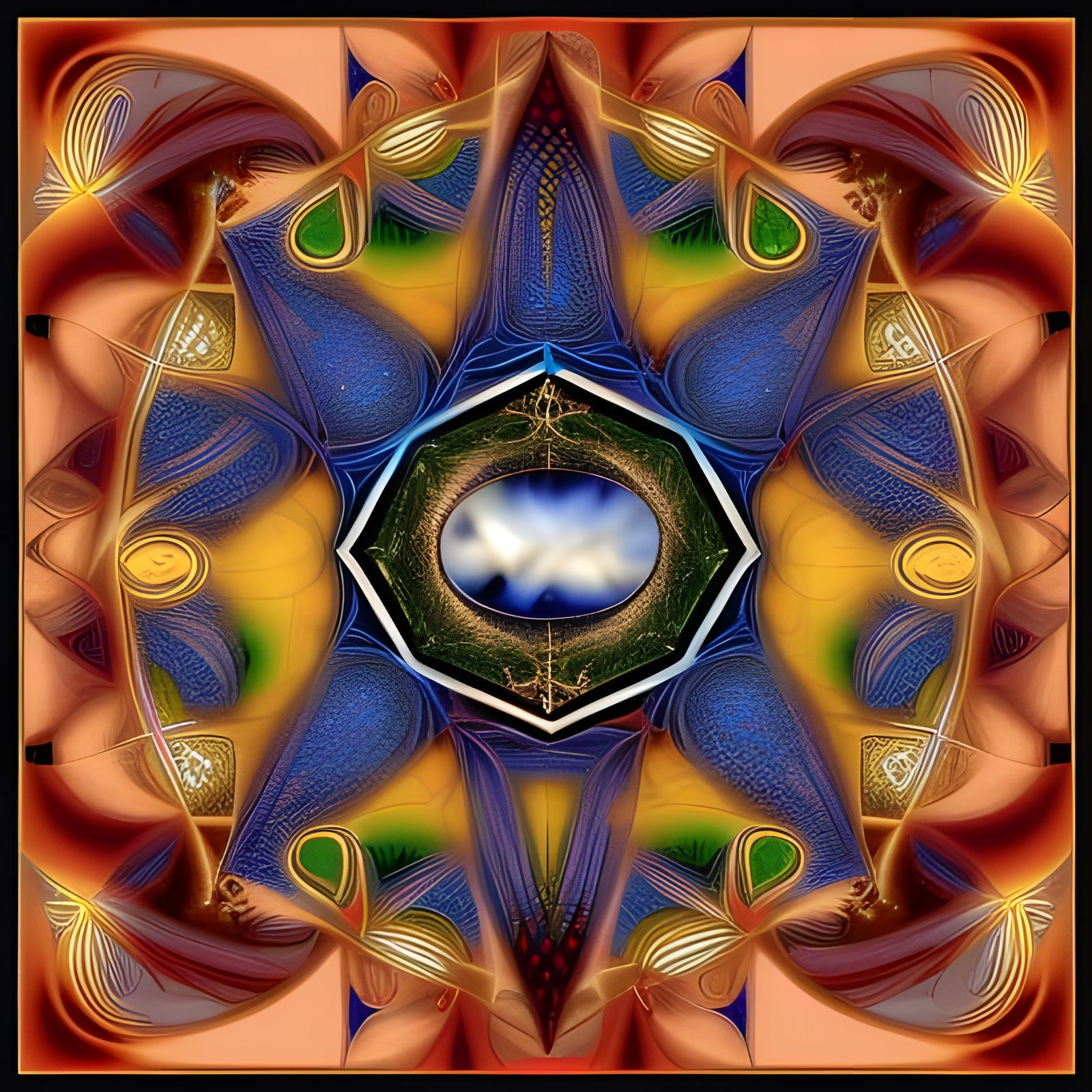 Fractal Art Interpretation of Tarot 5 of Cups